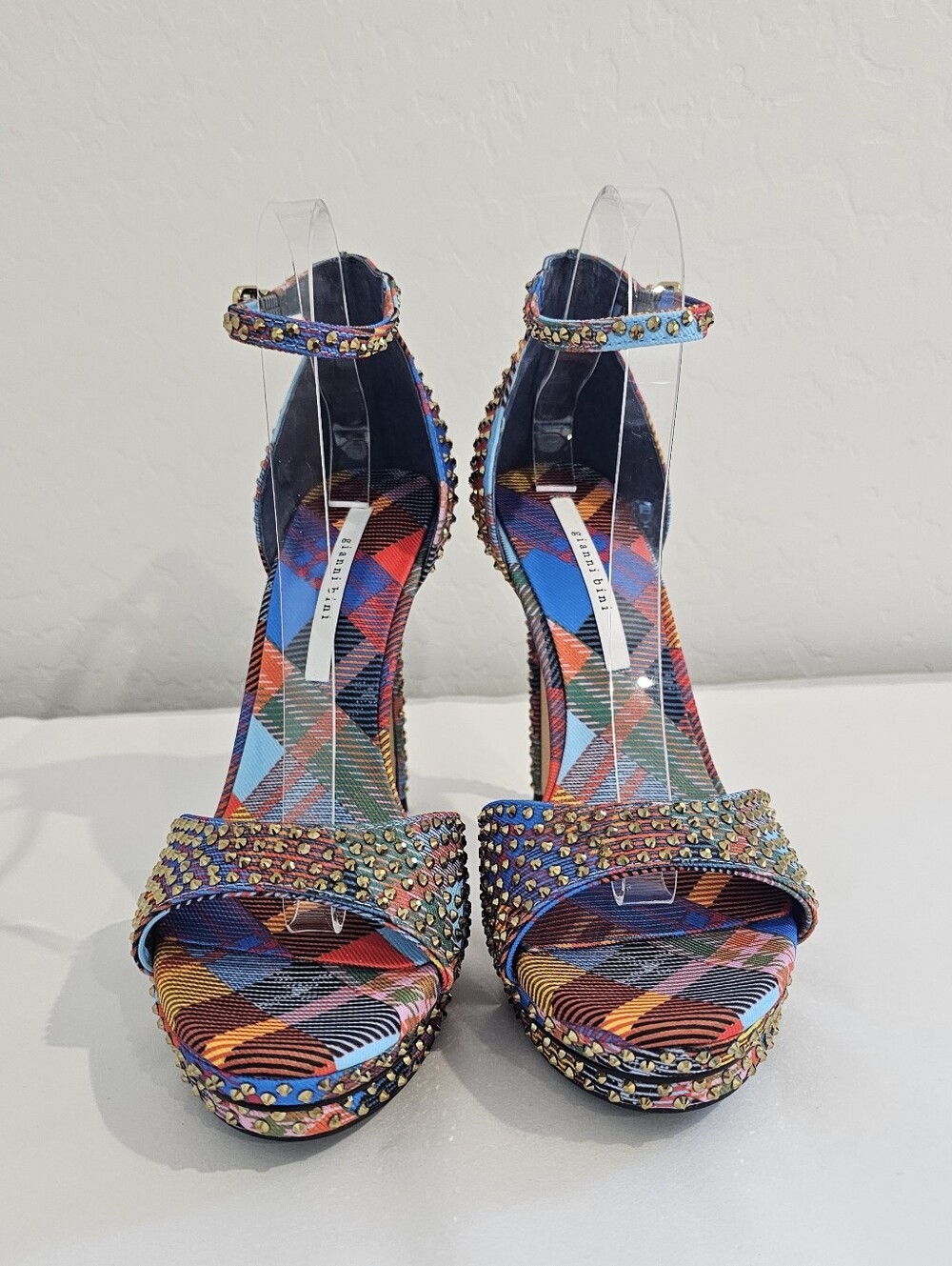Gianni Bini Multicolor Studded Ankle-Strap Stiletto Heel Shoes Women Sz 6 & 9 - Picture 2 of 8